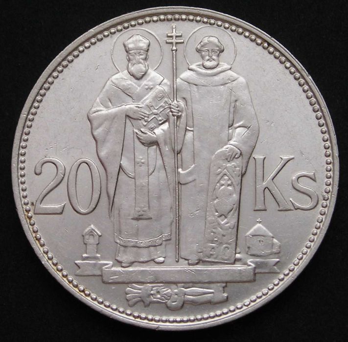 Słowacja 20 koron 1941 - Cyryl i Metody - srebro