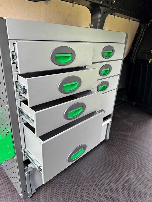 Zabudowa serwisowa warsztatowa regały bus szafki Master Ducato Crafter