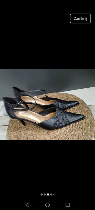 Szpilki wysokie czarne boho Vintage eleganckie retro lekkie wygodne