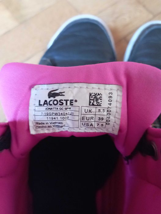 Lacoste кросовки хайтопи шкіряні високі жіночі 37 - 37,5