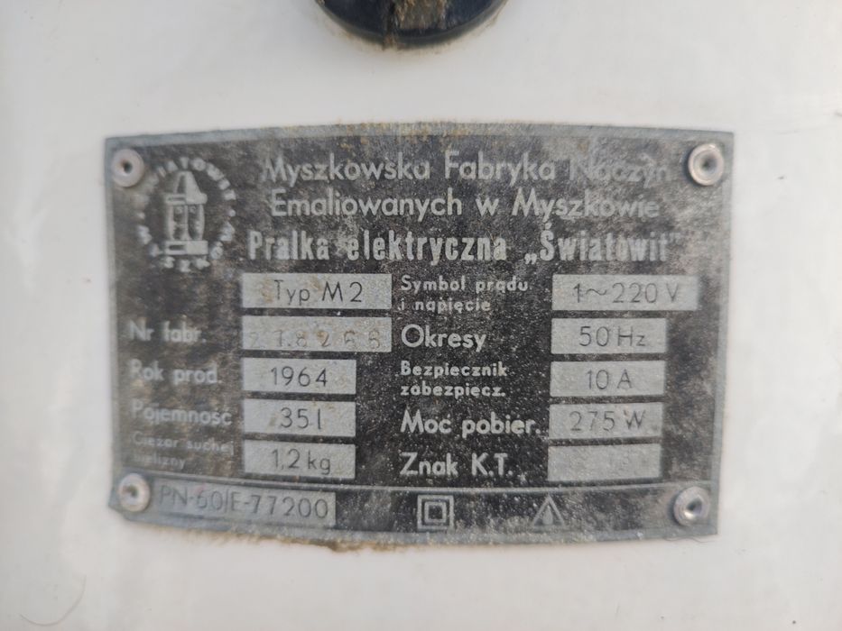 Pralka  Światowit 1964r.