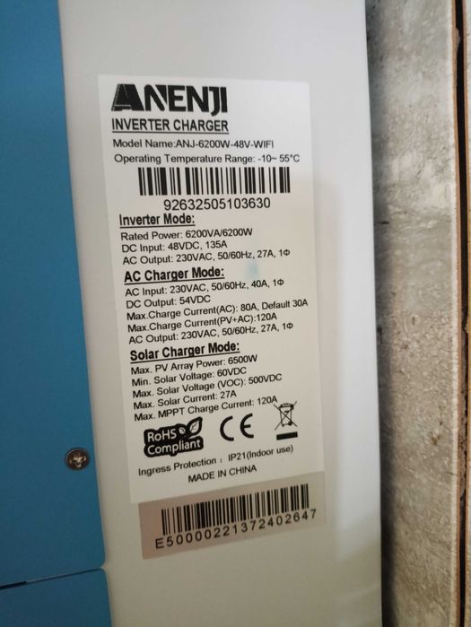 Falownik Inwerter hybrydowy Off-Grid 6.2 /  wydajny 48V WiFi