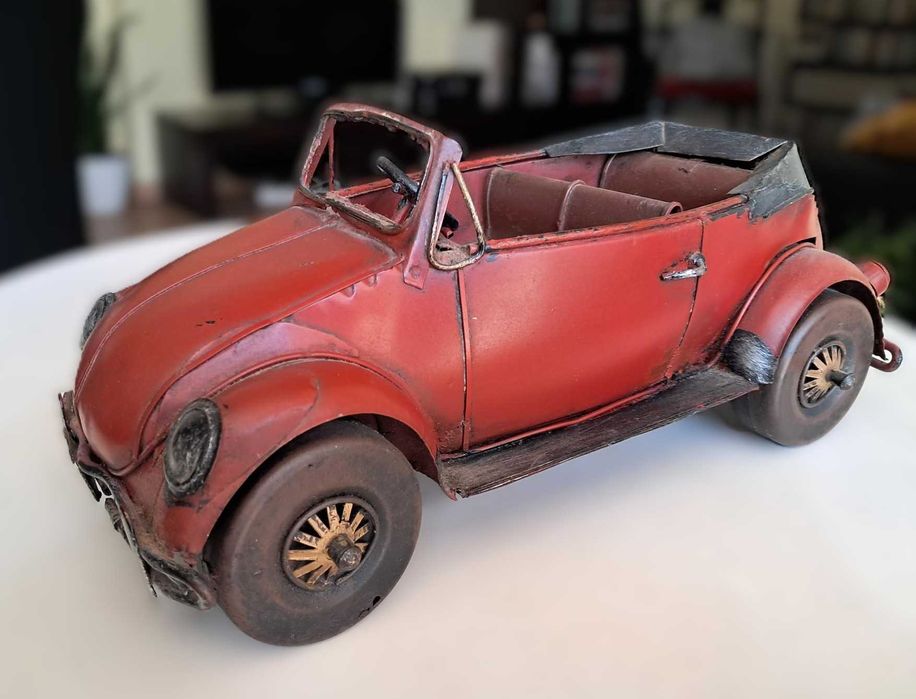 VW Carocha Descapotável - Carro 30 cm - Vintage -