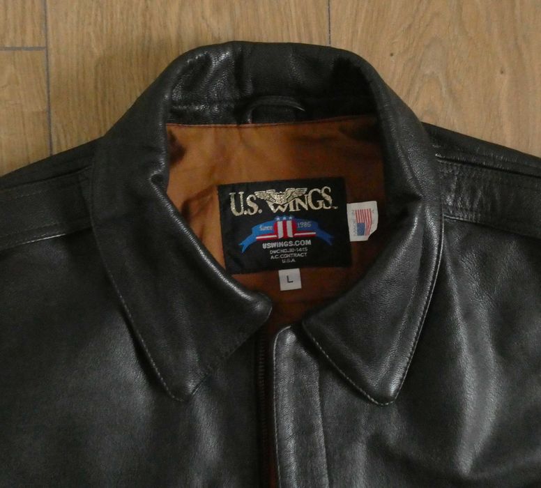 Kurtka męska skórzana Us WINGS A2  pilotka LOTNICZA skóra  L/XL