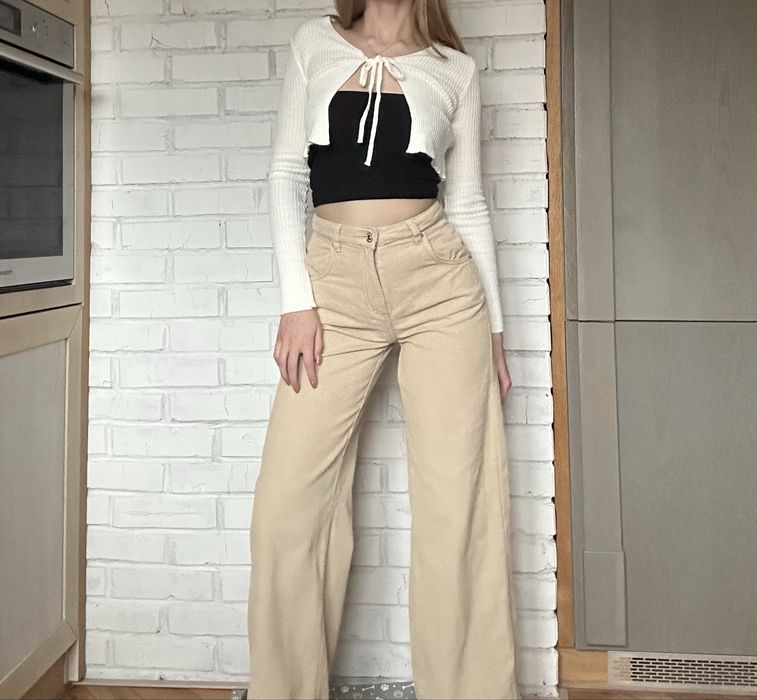 Вельветові штани Bershka Wide Leg