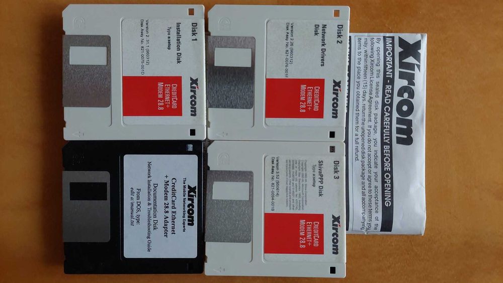 Xircom CreditCard Ethernet+ Modem 28.8 Dokumentacja +  oprogramowanie