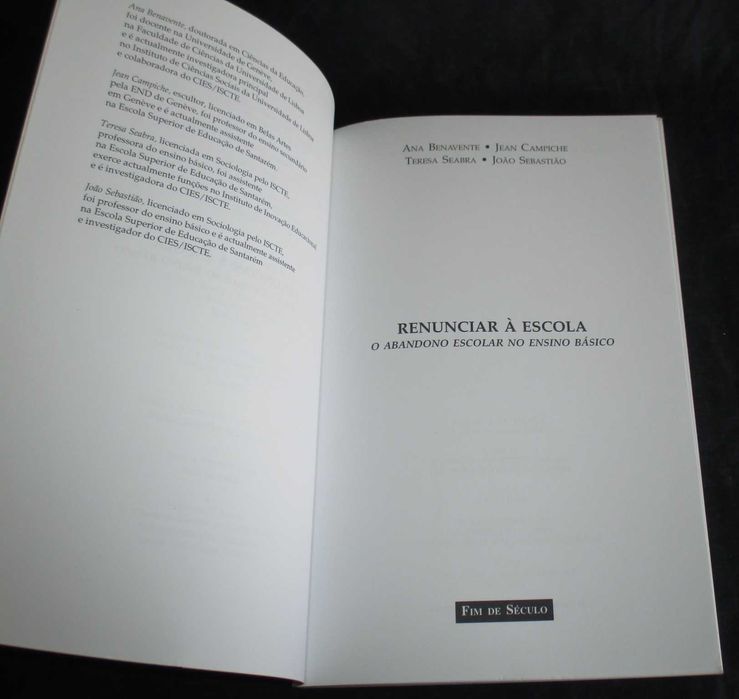 Livro Renunciar à escola Ana Benavente