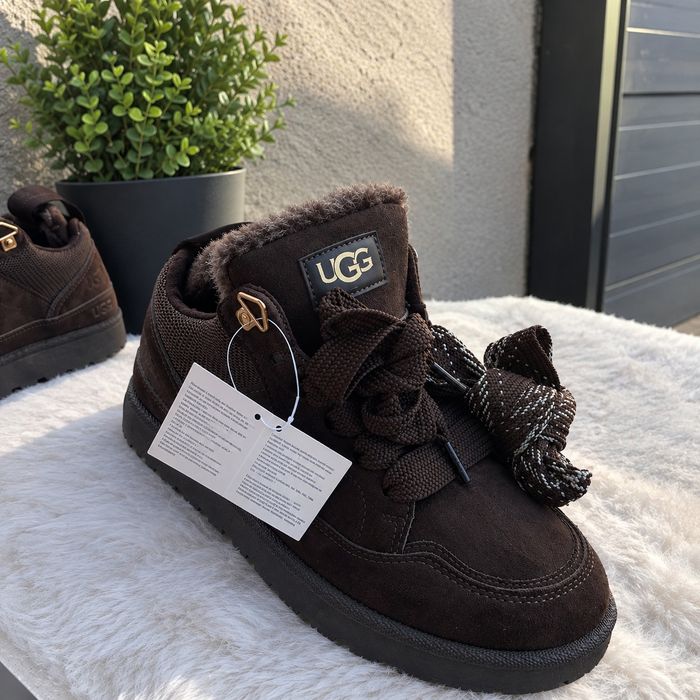 UGG brązowe buty damskie z grubymi sznurówkami – rozmiary 36–41