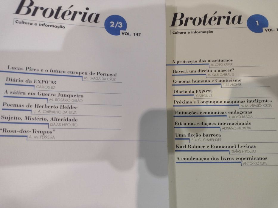 Brotéria Vol. 147 - 5 livros (1998)