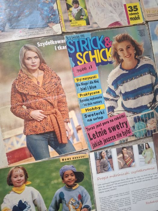 Stare magazyny robótki ręczne na drutach szydełku Sandra Diana