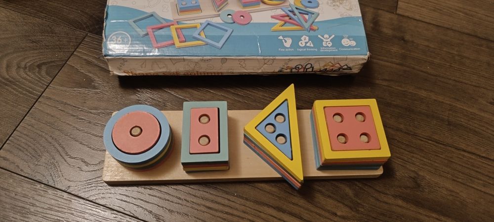 Геометрика дерев'яні логічні пірамідки розвиваюча іграшка