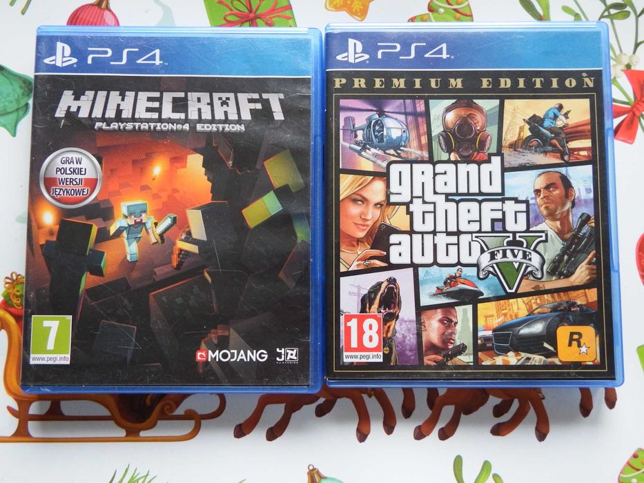 zestaw 2 HITÓW PS4 ! GRY PS4 na święta GTA 5 ! MINECRAFT 2 x PL