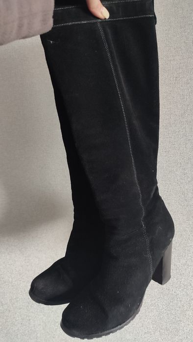 Чобітки осінні замша на підборах 38 ро осенние сапогизмір