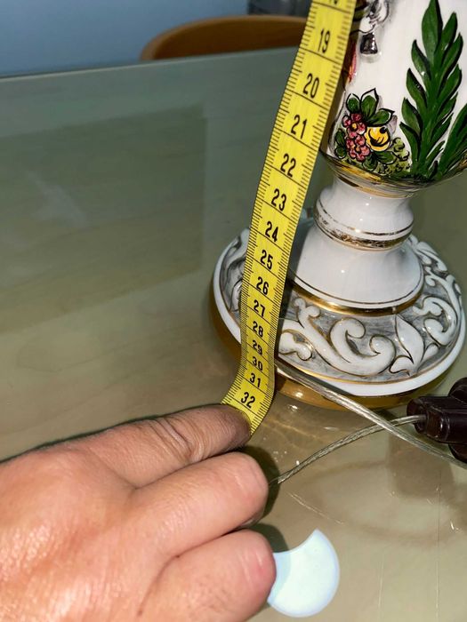 Candeeiro de mesa vintage de cerâmica