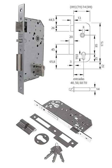 Tesa Assa Abloy Fechadura entrada 70 mm (287)