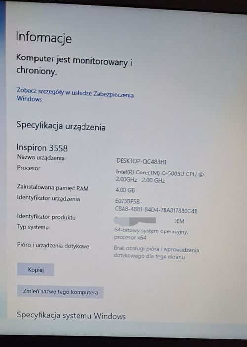 Laptop Dell inspirion