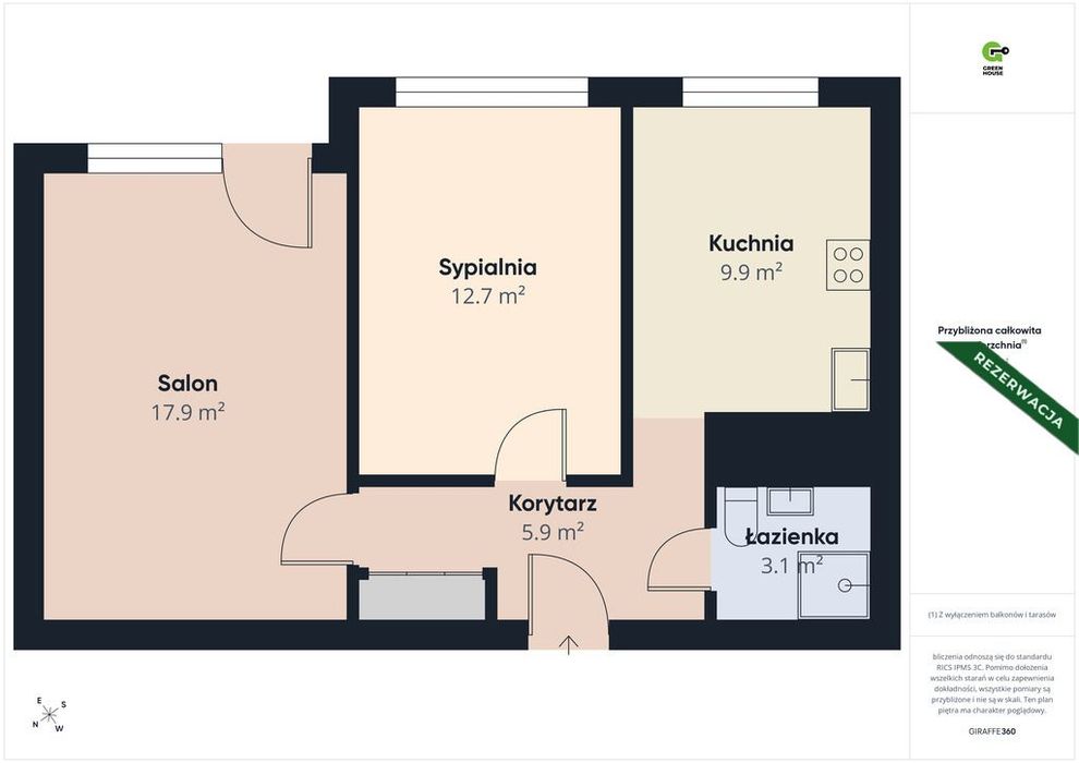 2 pokoje /duży balkon/ Wrzosowiak