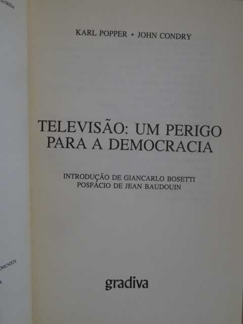 Televisão: Um Perigo para a Democracia de John Condry - 1ª edição