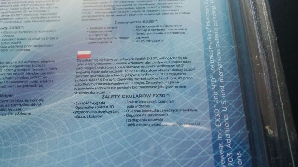 Nowe okulary 3D pasywne.