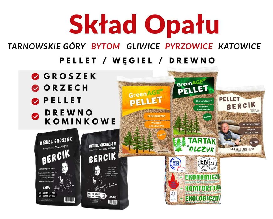 Opał - Sosnowy Pellet / 6mm - Paleta 1005KG - 67 worków x 15KG