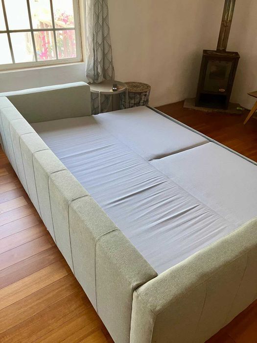 Sofá-cama verde claro 3 lugares