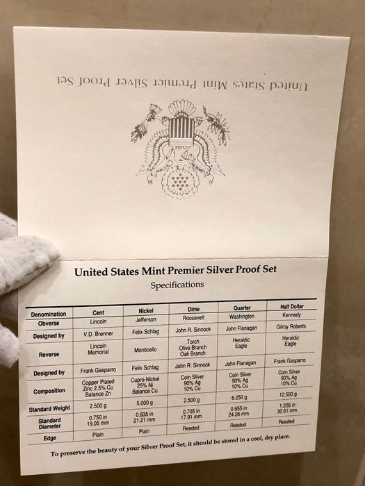 ПРУФ сет монет США 1998р. Складень. Сертифікат. СРІБЛО.