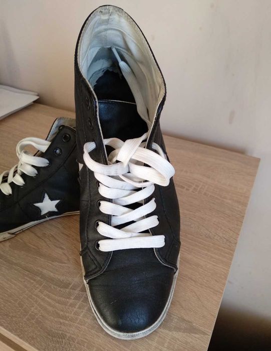 Skorzane wysokie converse 41
