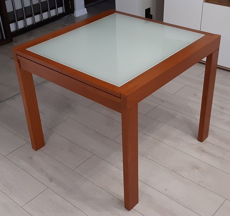 Stół drewniany rozkładany szkło