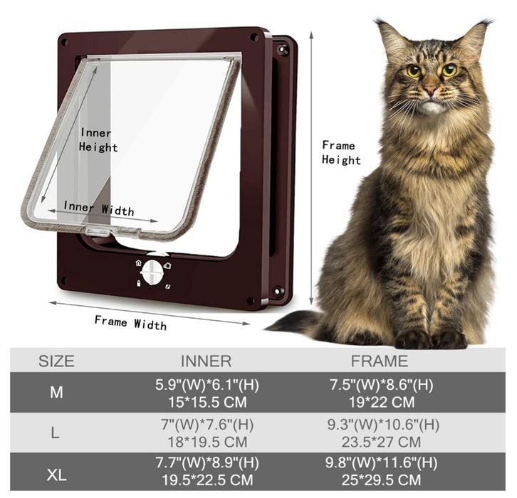 Drzwiczki dla kotka, małego pieska do wychodzenia na zewnątrz, rozm. L