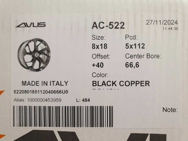 Nowe alufelgi VW 18 Arteon Caddy Golf Jetta Passat T-ROC Tiguan Touran