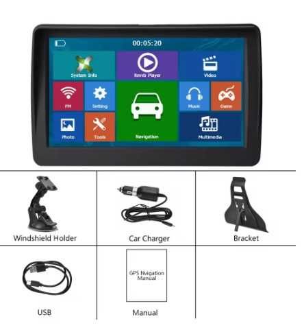 GPS IGO 7" Mapa Europa camião pesados, caravanas, autocarros, ADR 16gb