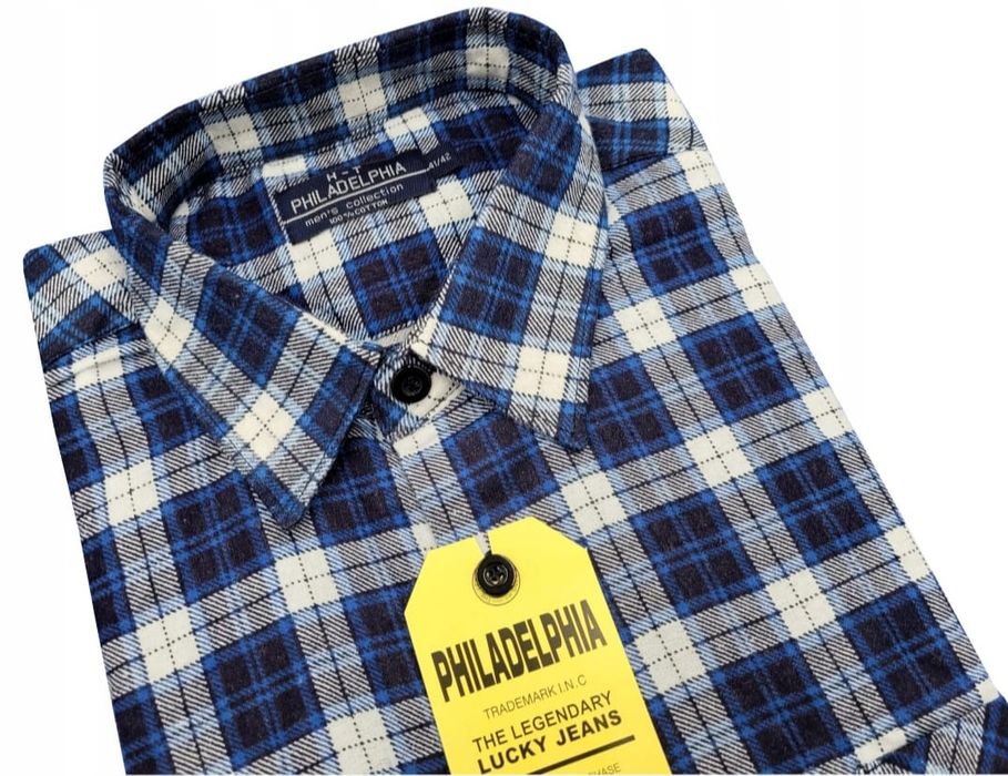 Koszula męska flanelowa flanela w kratę 45/46