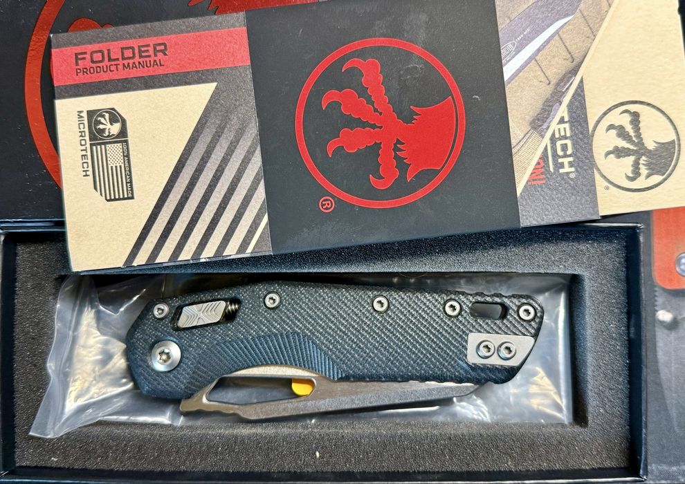Nóż składany Microtech MSI S/E Black Fluted G10, Stonewashed M390MK by Tony Marfione (210-10FLGTBK)