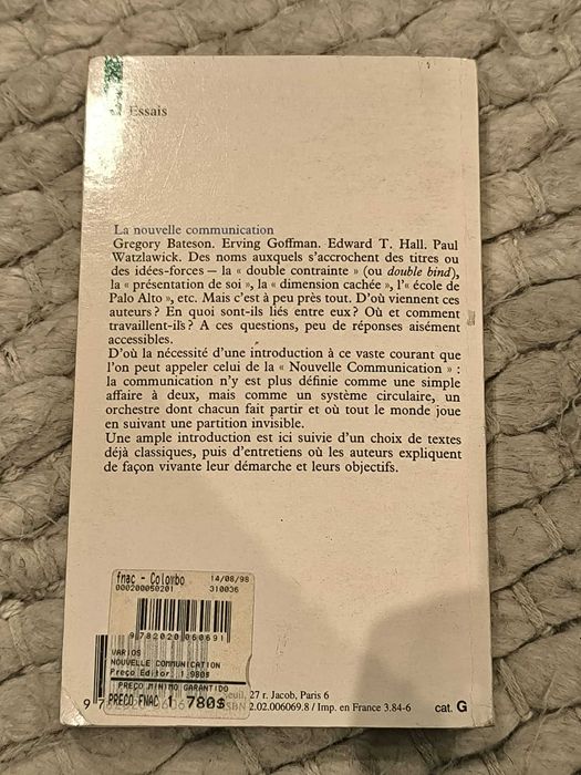 Livro "La nouvelle communication" de Yves Winkin