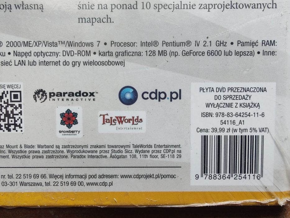 Nowa w folii Mount & Blade Warband+Ogniem i Mieczem  Gamebook PC
