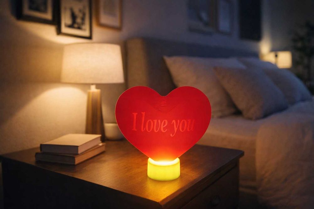 Lampka 3D Serce I Love You Prezent Walentynki Rocznica HIT