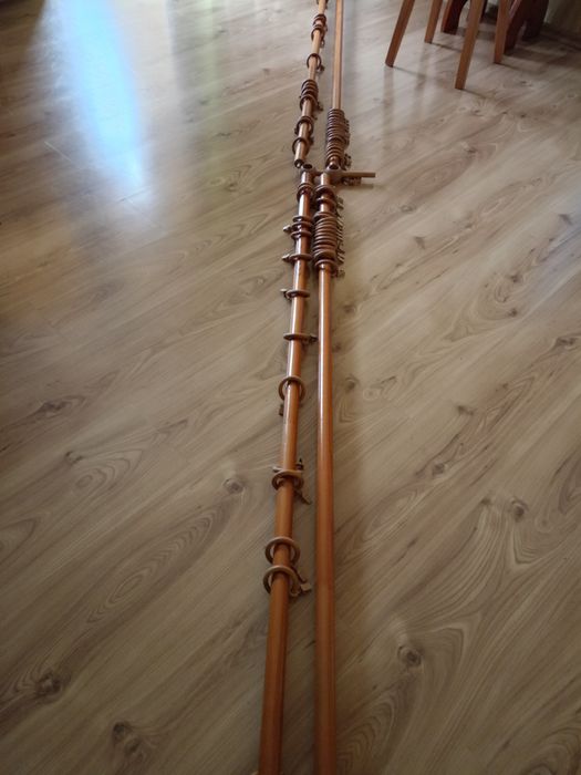 Karnisz podwójny drewniany 3,6m