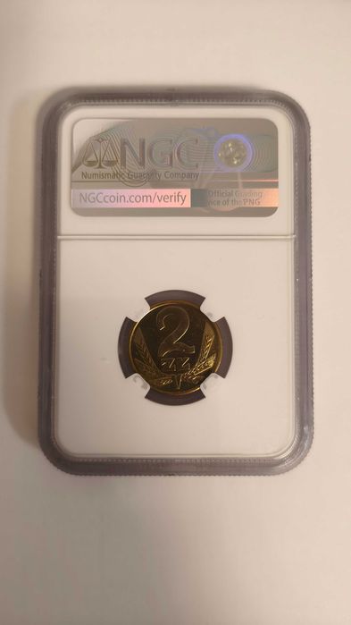 Moneta 2 złote 1985 PRL GRADING NGC MS64 UNC