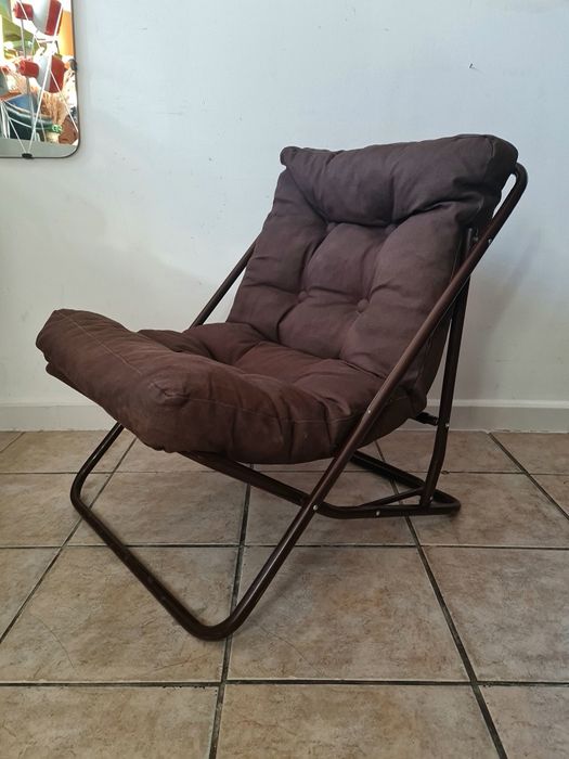 Fotel rurkowy,składany Bauhaus,vintage design, lata70,Mid-Century