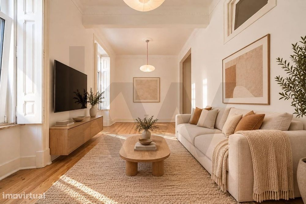 Um apartamento luminoso e elegante, no coração de Campo de Ourique.