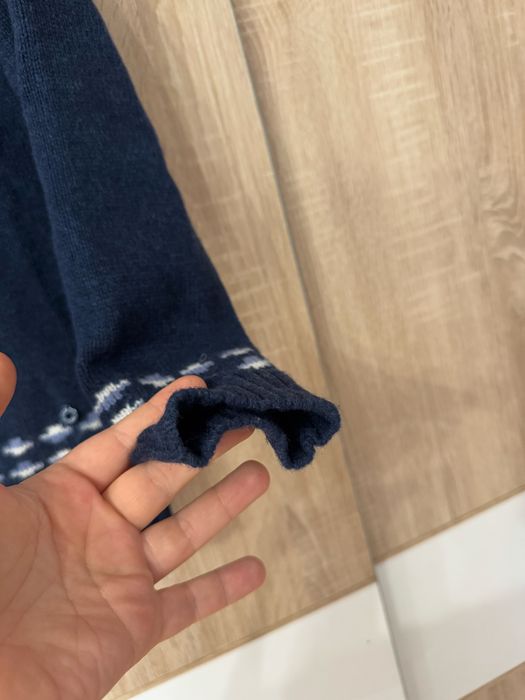 Sweter KariTraa XS wzorki śliczny damski 70% wełna jak nowy