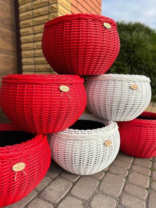 Різні кашпо з ротангу для квітів, вазонів, декоративних рослин від 5л