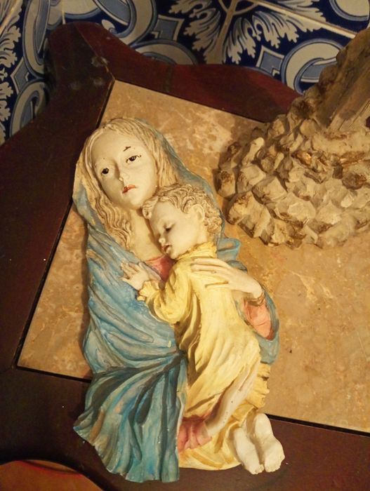 Estatuetas religiosas Marfinite? - Cristo na Cruz / Maria