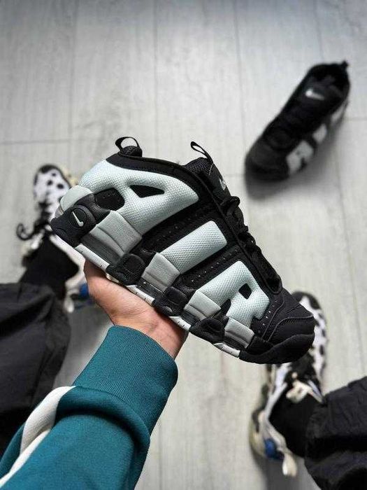 ТОП! Nike Air More Uptempo Low Black/Silver 37 38 39 40 41 42 43 44 45