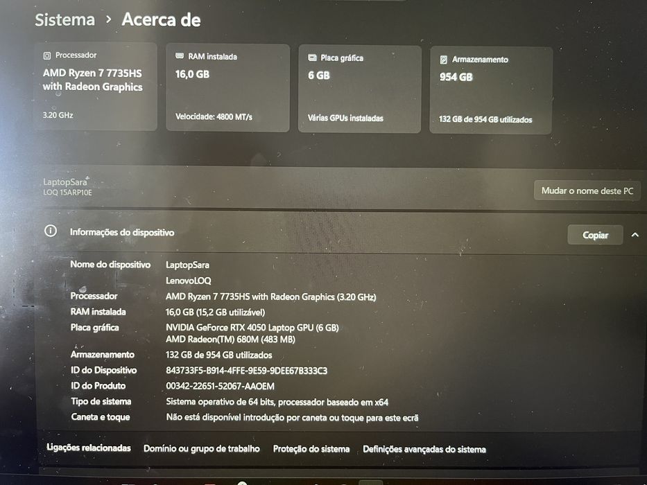 Lenovo LOQ Gaming – Ryzen 7 / RTX 4050 / 16GB RAM / 1TB SS