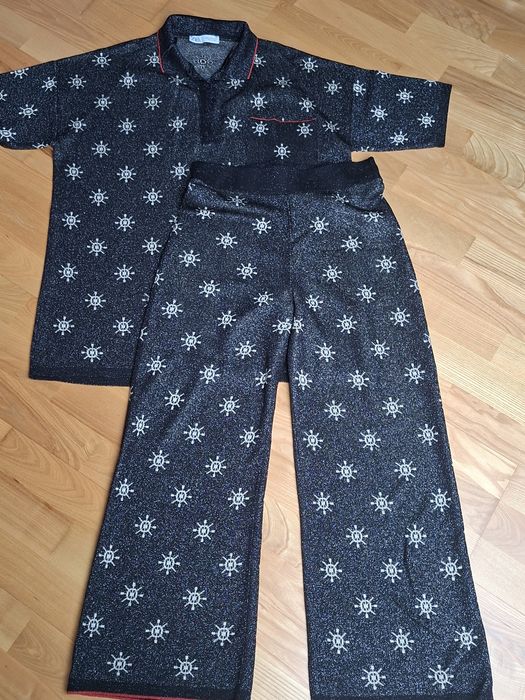 Komplet Zara dzianina złota nitka