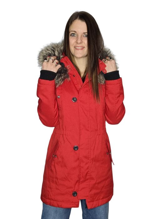 Czerwona rewelacyjna kurtka plaszcz only rozmiar xs 34