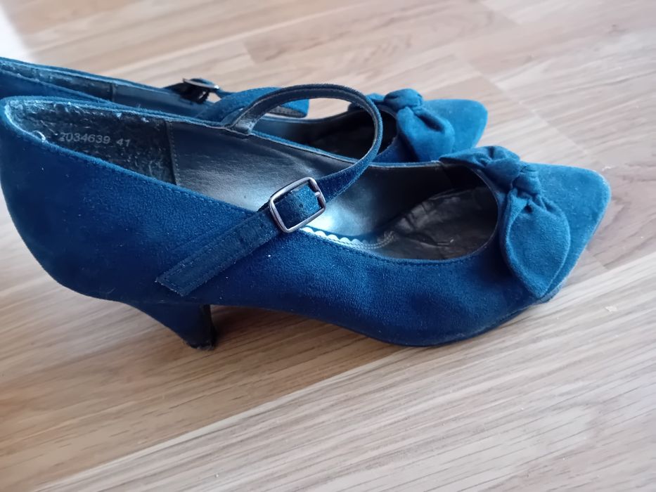 Buty na obcasie 5 cm granatowe rozmiar 38