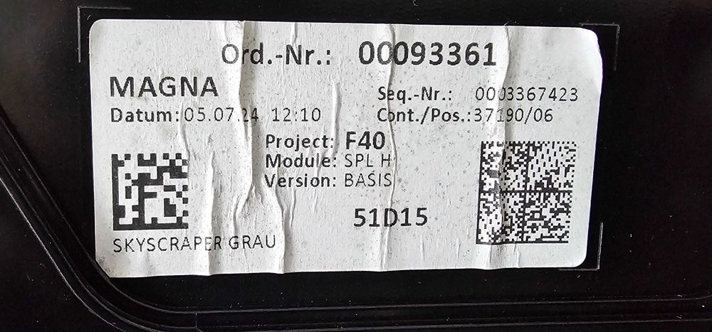 Aileron BMW Série 1 do ano 2024/2025 (F40/F70)