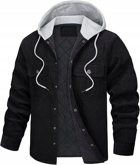 Męska sztruksowa kurtka ciemnoszara, 3XL